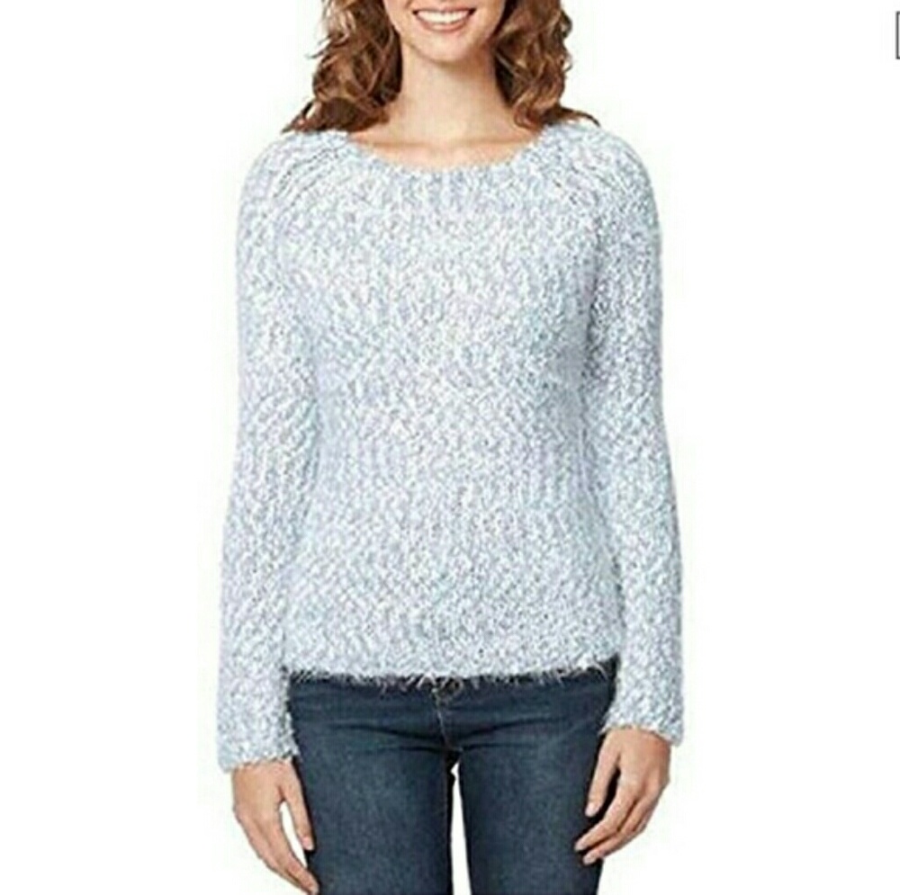 Buffalo David Bitton soft blue and white sweater